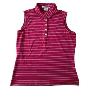 Nike Women's Fit Dry Golf Tank Red and Blue Stripes Size Medium
